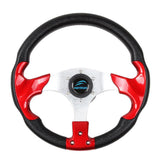 Maxbell Boat Steering Wheel w/ Polished Chromed Spoke & Center Inserts Keyed Hub