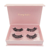 Maxbell 2 Pair Reusable Fluffy Mink False Eyelashes 3D Long Thick Fake Lashes 01