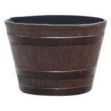 Maxbell Whisky Barrel Garden Planter Resin Rustic Garden Decor Classic 15.5 inch