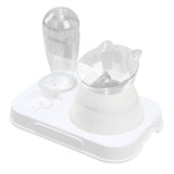 Maxbell Tilted Cat Food Bowl Pet Feeder Waterer Food Feeding Dog Bowl Drink Fountain White