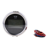 Maxbell 52mm 2" Digital Display Tachometer Gauge for Marine Boat Black Chrome