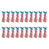 Max 20pcs Creative Triangle Cone Mermaid Candy Boxes Party Favor Rose Red