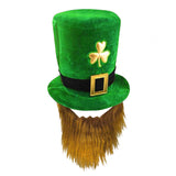 Maxbell ST. Patrick'S Top Hat Irish Shamrock Velvet Hat for Props Decorations Hat Only