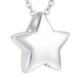 Maxbell Small Star Urn Necklace Memorial Pendant Urn Holder for Pet Perfume Husband Argent