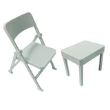 Maxbell Action Figure Mini Desk Chair Model Display 1:12 Scale Miniature Table Chair light gray