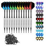 Maxbell Professional Soft Tip Darts Set with 100 Dart Tips 30 Flights Metal Shafts Argent Barrels
