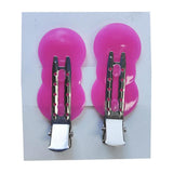 Maxbell 4Pcs No Bend Seamless Curl Pin Hair Clips Clamps for Makeup Hairstyling Peanut Rosy
