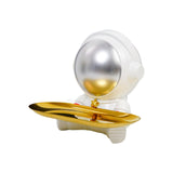 Maxbell Astronaut Statue with Tray Key Holder for porch Container Trinkets silver white