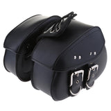 Maxbell Motorcycle Saddle Bags Two Black Leather Side Pouch Panniers PU Leather