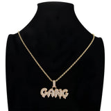 Max Vintage Necklace with Punk GANG  Dripping Letter Pendant Women Jewel Golden
