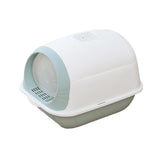 Maxbell Hooded Cat Litter Box Enclosed Potty Toilet Bedpan Container Pet Litter Tray Blue