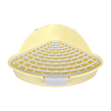 Maxbell Medium Rabbit Litter Box Potty Triangle with Grid for Chinchilla Rabbit Yellow