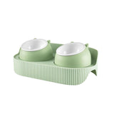 Maxbell Elevated Cat Bowls Raised Cat Food Bowls Pet Dishes for Cats and Small Dogs Green