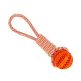 Maxbell Dog Ball with Rope Interactive Dog Toy for Puzzle Feeders Dog Rope Toy Orange