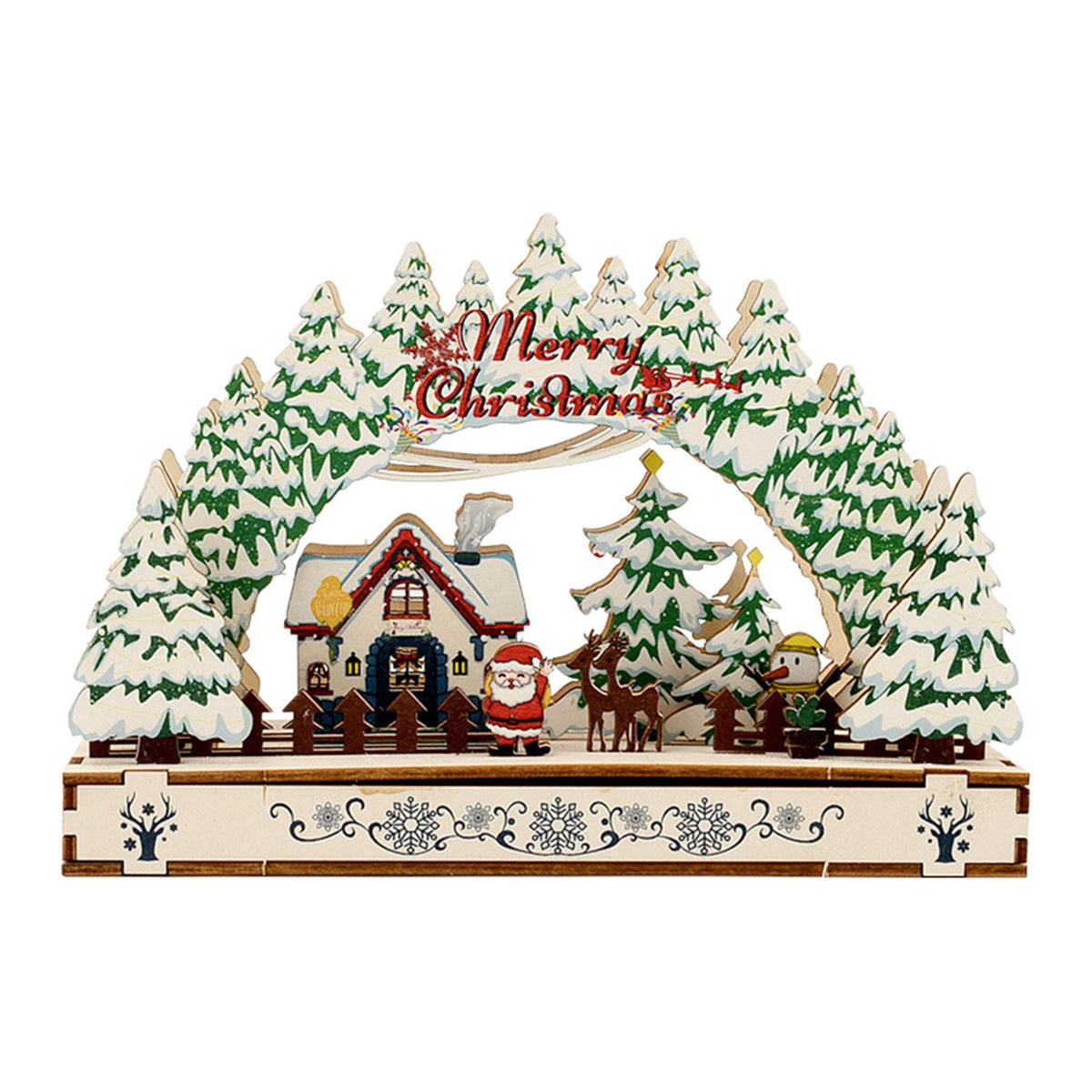 Maxbell Handmade DIY Village Vacation Church Holiday Tabletop Festive Ornaments Style B