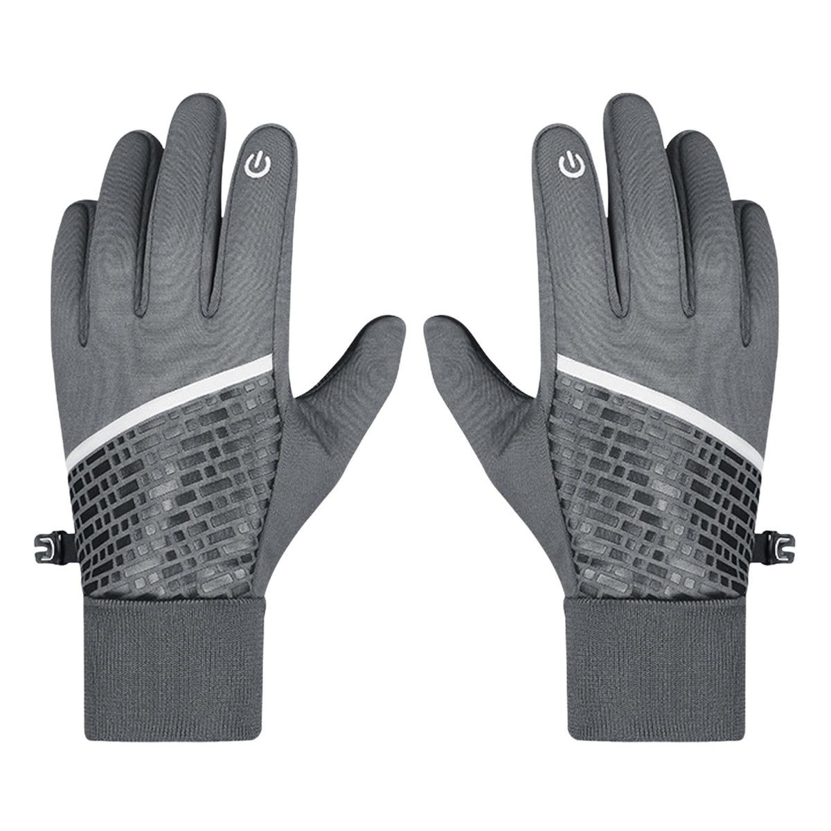 Maxbell Men Winter Gloves Mittens Nonslip Waterproof for Walking Motorcycle Skiing M gray