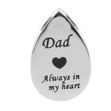 Maxbell Always in My Heart Waterdrop Urn Memorial Ash Keepsake Pendant Dad