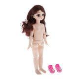 Maxbell 21 Jointed Female Doll Body Part for 28cm BJD Doll Replacements Brown