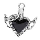Max Diamante Stainless Steel Pet Urn Pendants Ash Holder Keepsake Heart Pendants