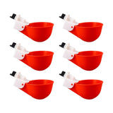 Maxbell 6Pcs Chicken Feeders Chicken Watering Cup Chicken Waterer for Birds Quail Red