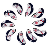 Maxbell 10pcs Golf Headcovers Head Covers Iron Protect Union Jack Beige+Dark Blue