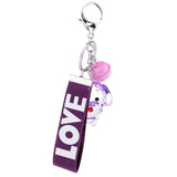 Max Crystal Resin Pendant Car Handbag Keychain Keyring Teddy Dog Model Purple