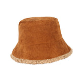 Maxbell Elegant Plush Bucket Hat Autumn Winter Hat for Backpacking Travel Parties Brown