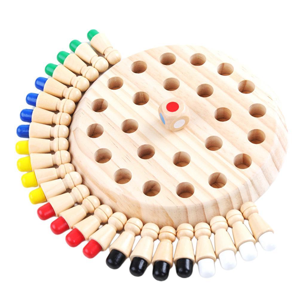 Maxbell Wooden Parent-Child Kids Memory Chess Board IQ Toy Set Early Education Gift
