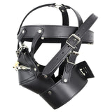 Maxbell Full Covered Leather Harness Hood Mask Buckled Lockable Headgear Costume