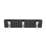 Max Antique  Wall Mounted Bamboo Hook Robe Clothing Towel Hanger Black 3 Hooks