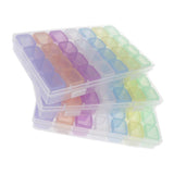 Max 3 Pieces Clear Storage Box with 28 Grids Jewelry Nail Art Beads Mini Cases