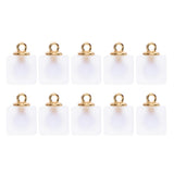 Maxbell 10pcs Multicolor Square Charms Pendants Christmas Party Decorations  White