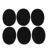 Max 6pcs Oval Shape Iron-on Patch Suede Elbow Applique Cloth Badge Black