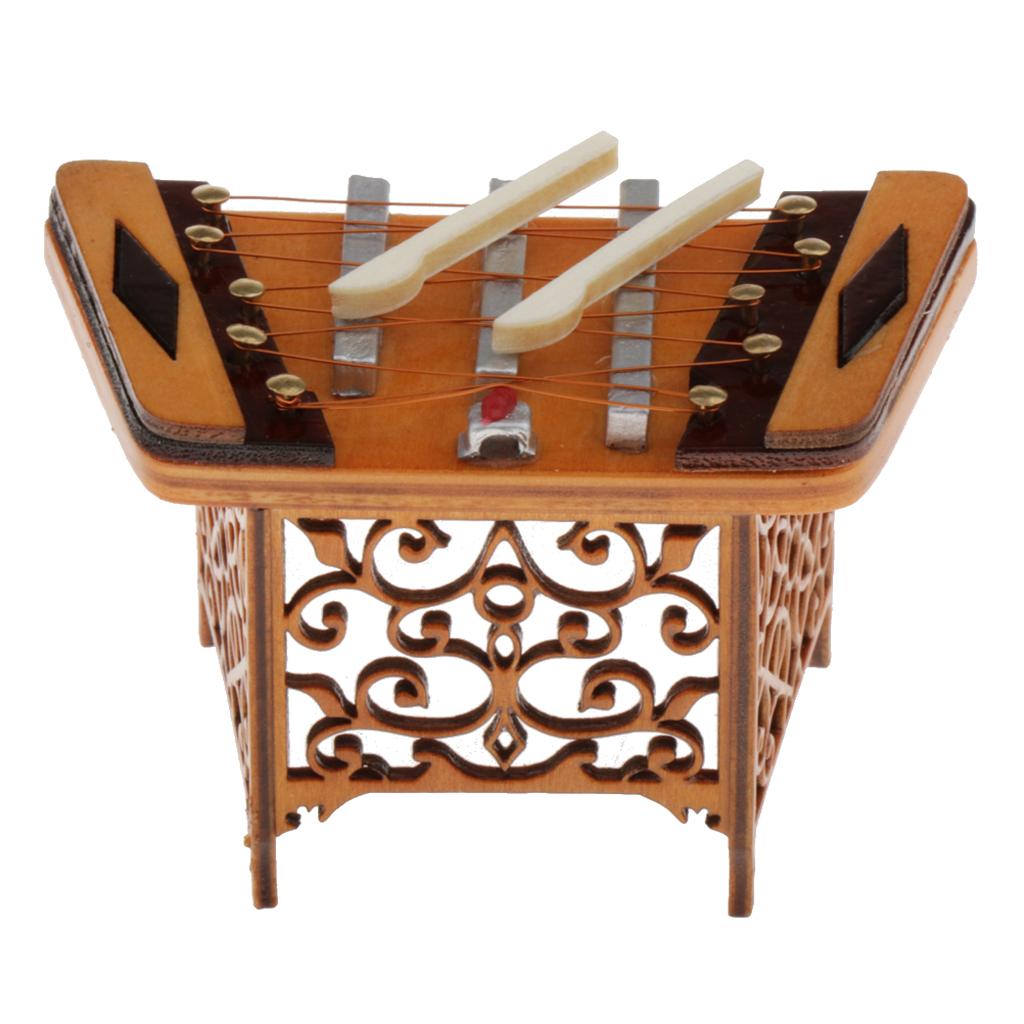Maxbell 1/12 Dollhouse Miniature Dulcimer Yangqin for Music Room Furniture Decor