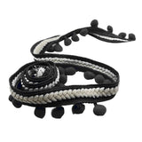 Maxbell 5 Yd Curtain Trim Ribbon Pom Pom Tassel Fringe Sewing Upholstery Decor Black