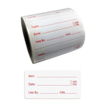 Maxbell 500 Pieces Food Storage Labels Adhesive Leaves No Residue 50x25mm Red font