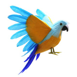 Maxbell Artificial Birds Feathered Parrot Figurine Bird Sculpture for Pathway Patio Orange