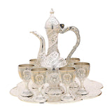Maxbell Vintage Turkish Coffee Pot Set Model Medium Tea Sets Drinkware Wedding Gift Argent White