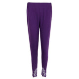 Maxbell Women's Solid Capri Leggings Sports Yoga Running Fitness Pants Plus Size Purple 4XL