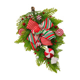 Maxbell Winter Christmas Teardrop Wreath with Bow for Party Festival Xmas Decoration StyleB