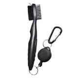 Maxbell Golf Club Brush with Carabiner Groove Cleaner for Golf Accessories Black