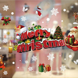 Maxbell Merry Christmas Santa Elk Wall Window Sticker DIY Decal Self Clings Decor