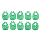 Max 10 Pieces 1/12 Dollhouse Miniature Baby Doll Drool Bibs Kits Accs Green