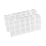 Maxbell Set of 2Pcs Clear 18 Grid PP Jewelry Removable Storage Box Visually Clearly