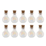 Max 10 Pieces Mini Glass Cork Bottle Jars Vials Wish Bottle Round Flat Shape