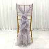 Max Chiffon Hoods With Ruffles Decor Chair Cover for Wedding Special Events Gray - Aladdin Shoppers