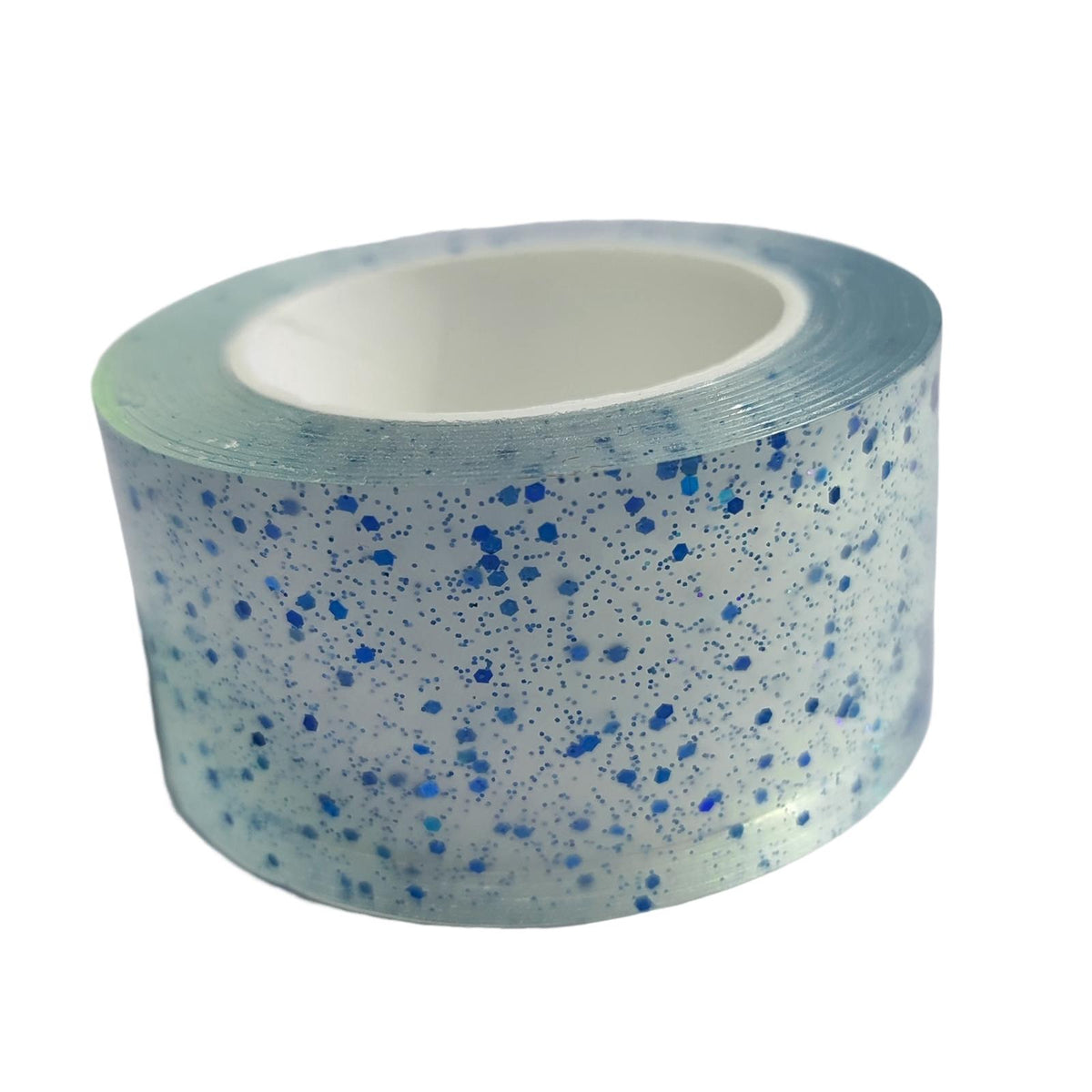 Maxbell Glitter Nano Tape Educational Sensory Toy Multifunctional for Bubble Blowing Blue Width 3cm