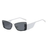 Maxbell Trendy Women's Rectangle Sunglasses Rimless Ultralight Frame Summer Eyewear White