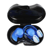 Maxbell Swimming Ear Plug and Nose Clip Set Training Ear Nose Plug Adult Blue