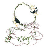 Maxbell Flower Headband Floral Crown Adjustable Wreath for Festival Wedding Champagne